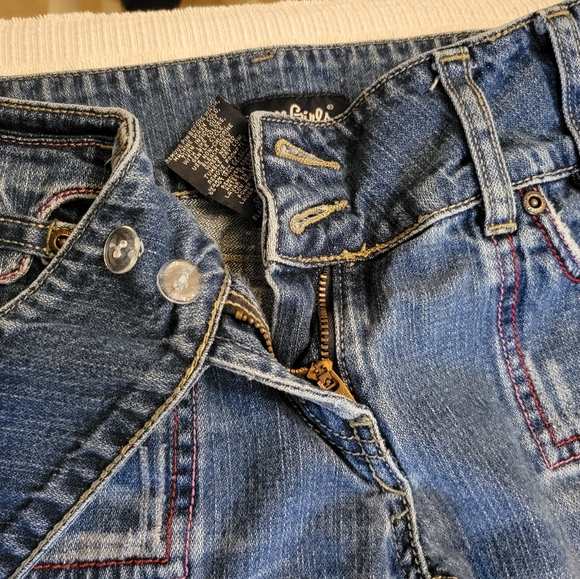 Squeeze Girls Sz 10 Vintage Look Denim Jeans with Butterfly Embroidery - Picture 3 of 8